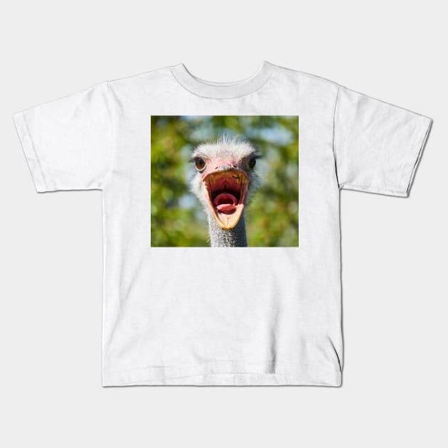 Ostrich Kids T-Shirt by BrokenTrophies